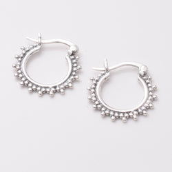 E837 - 925 silver mandala hoop earrings