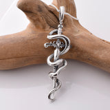 P1076 - 925 Silver Sword and snake pendant