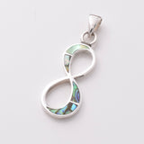 P1101 - 925 silver abalone infinity pendant
