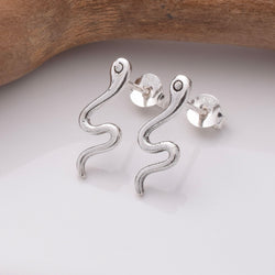 S939 - 925 silver snake stud earrings