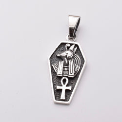 P1066 - 925 silver Horus coffin pendant