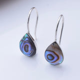 E916 - 925 silver abalone teardrop earrings