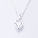 P1251- 925 silver sparkly heart CZ pendant