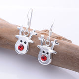 E920 - 925 silver rudolph stamped earrings
