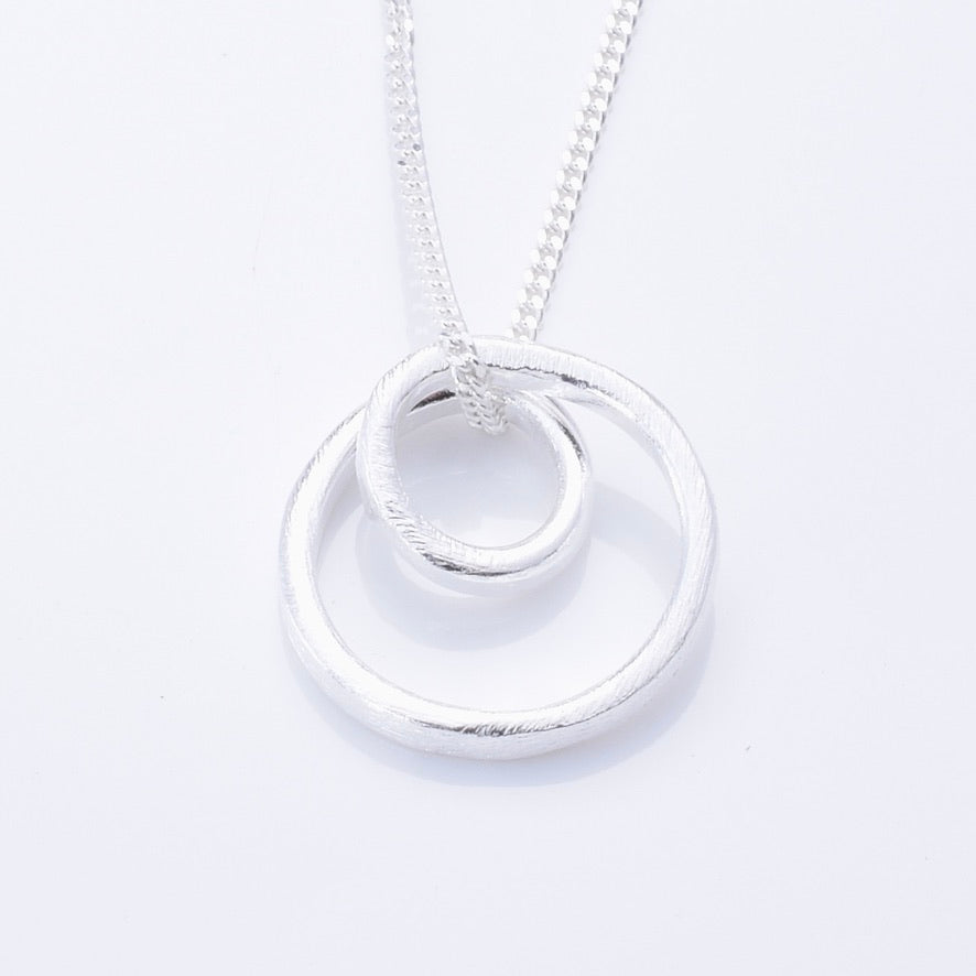 P1253- 925 silver double loop pendant