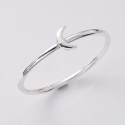 R263 - 925 tiny crescent silver ring