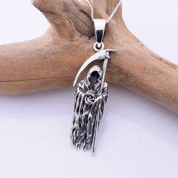 P1332 - 925 silver faceless reaper pendant