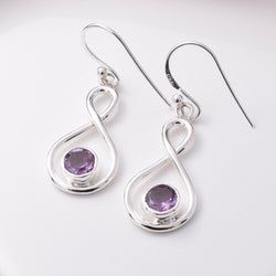 E806 - 925 silver amethyst infinity earrings