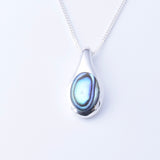 P1272 - 925 silver teardrop with abalone pendant