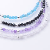 B079 - 925 silver apatite 2mm faceted bracelet