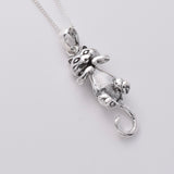 P1021 - 925 silver swing cat pendant