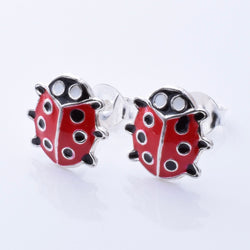 S976 - 925 silver ladybird stud earrings