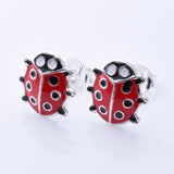 S976 - 925 silver ladybird stud earrings
