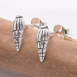 S844 - 925 silver tulip seashell stud earrings