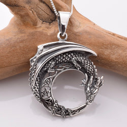 P1137 - 925 silver curled dragon pendant