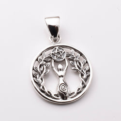 P1201 - 925 silver mother earth forest pendant