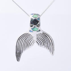 P1283 - 925 silver and abalone mermaid tail pendant