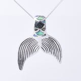 P1283 - 925 silver and abalone mermaid tail pendant