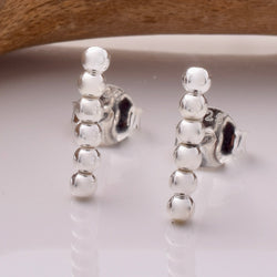 S910 - 925 silver bead bar stud earrings