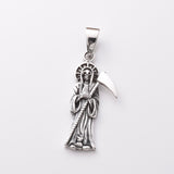 P1141 - 925 silver standing grim reaper pendant