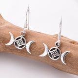 E795 - 925 silver triple moon knot earrings