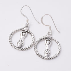 E792 - 925 silver Ouroboros goddess earrings