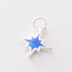 P1260 - 925 silver blue opal north star pendant