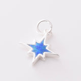 P1260 - 925 silver blue opal north star pendant