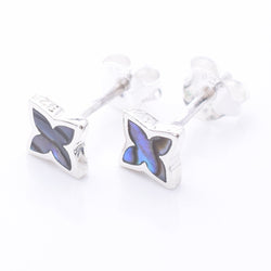 S1075 - 925 silver abalone star stud earrings