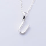 P1335 - U 925 silver initial pendant - U