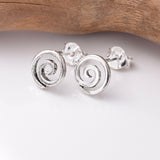 S803 - 925 silver spiral stud earrings