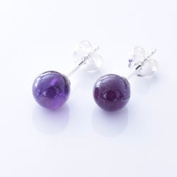 S1036 - 925 silver amethyst ball stud earrings