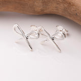 S1028 - 925 silver bow stud earrings