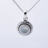 P1269 - 925 round MOP silver pendant