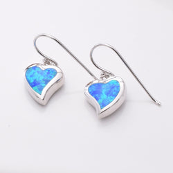 E819 - 925 silver imm opal heart earrings