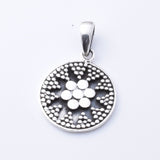 P1169 - 925 silver mandala disc pendant