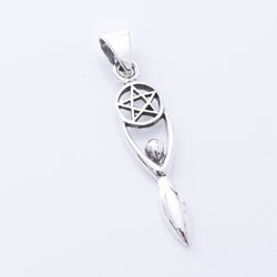 P1322 - 925 silver pentagram goddess pendant