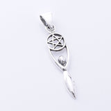 P1322 - 925 silver pentagram goddess pendant