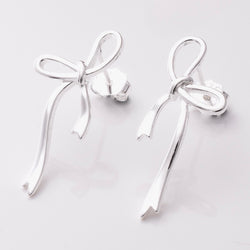 S895 - 925 silver large bow stud earrings