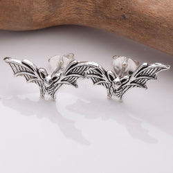 S849 - 925 silver bat stud earrings