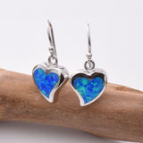 E819 - 925 silver imm opal heart earrings