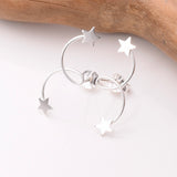 S1027 - 925 silver spiral star stud earrings