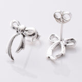 S937 - 925 silver bow stud earrings