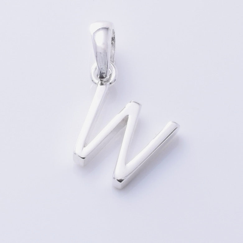 P1335 - W 925 silver initial pendant - W
