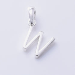 P1335 - W 925 silver initial pendant - W