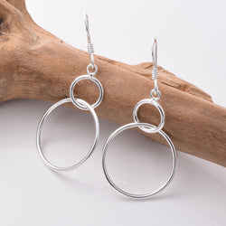 E798 - 925 silver hoop drop earrings