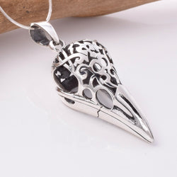 P999 - 925 silver raven skull pendant