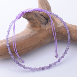 B091 - 925 silver amethyst 2mm faceted bracelet