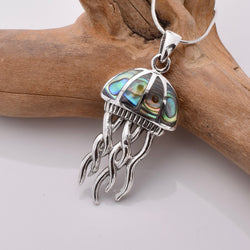 P1040 - 925 silver abalone jellyfish pendant