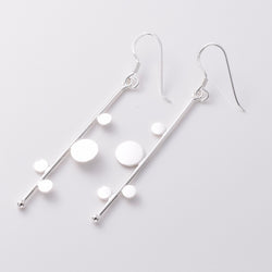E799 - 925 silver bar and discs earrings